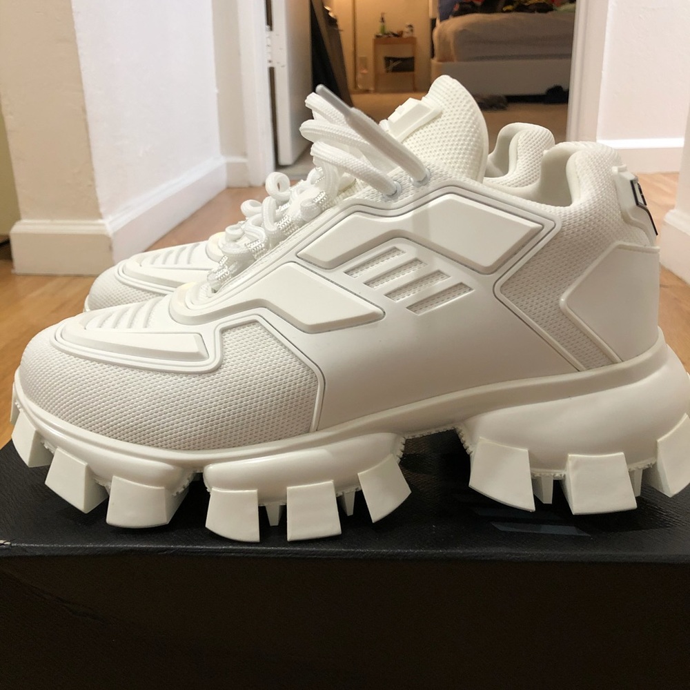 Prada Cloudbust thunder sneaker all white size 9